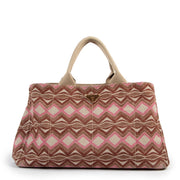 Prada Multicolor Canvas Large Canapa Tote Bag