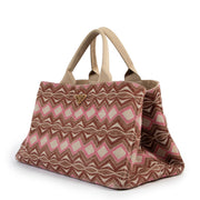 Prada Multicolor Canvas Large Canapa Tote Bag