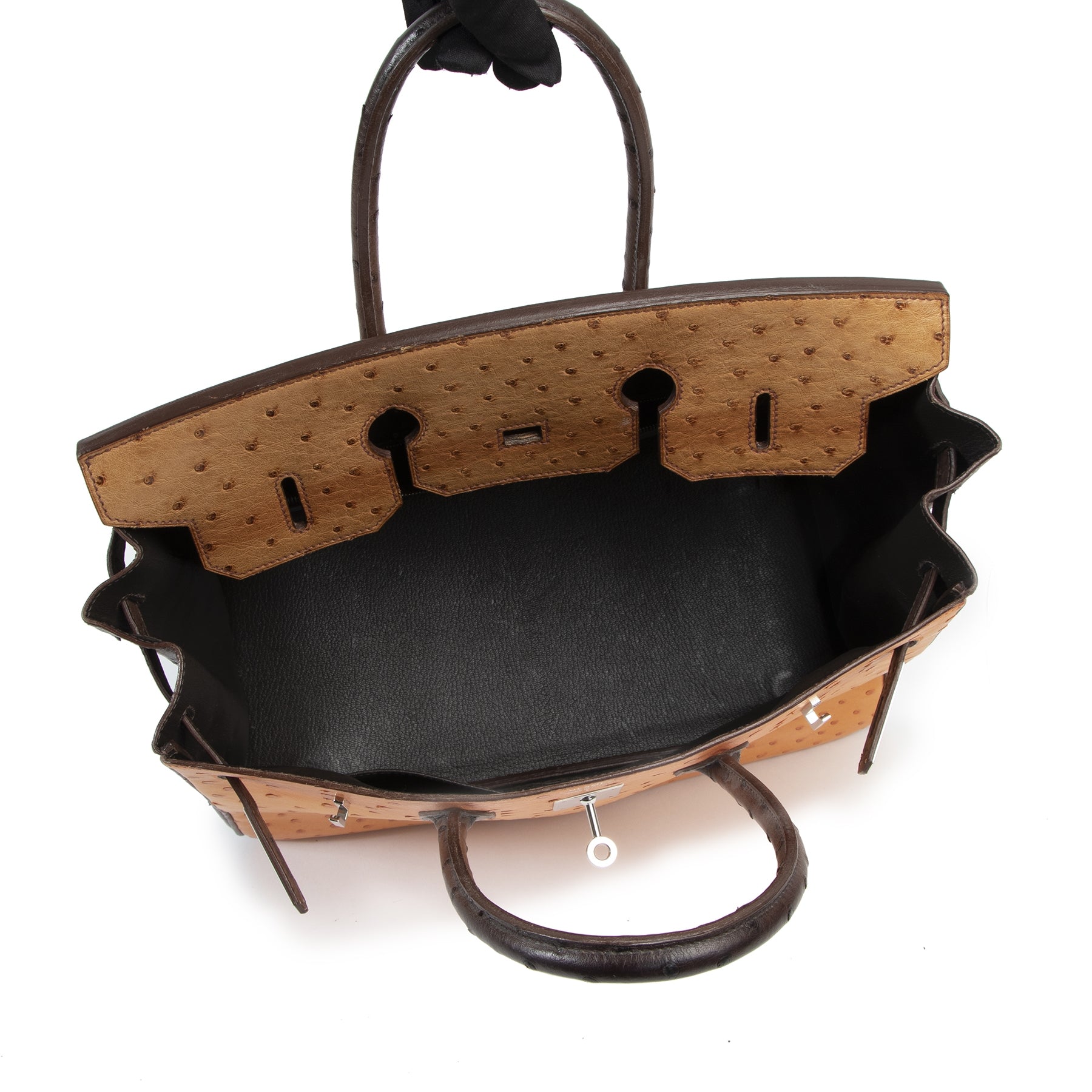 Hermès Birkin 35 Tricolore Autruche Doublure Chevre Pigmente PHW