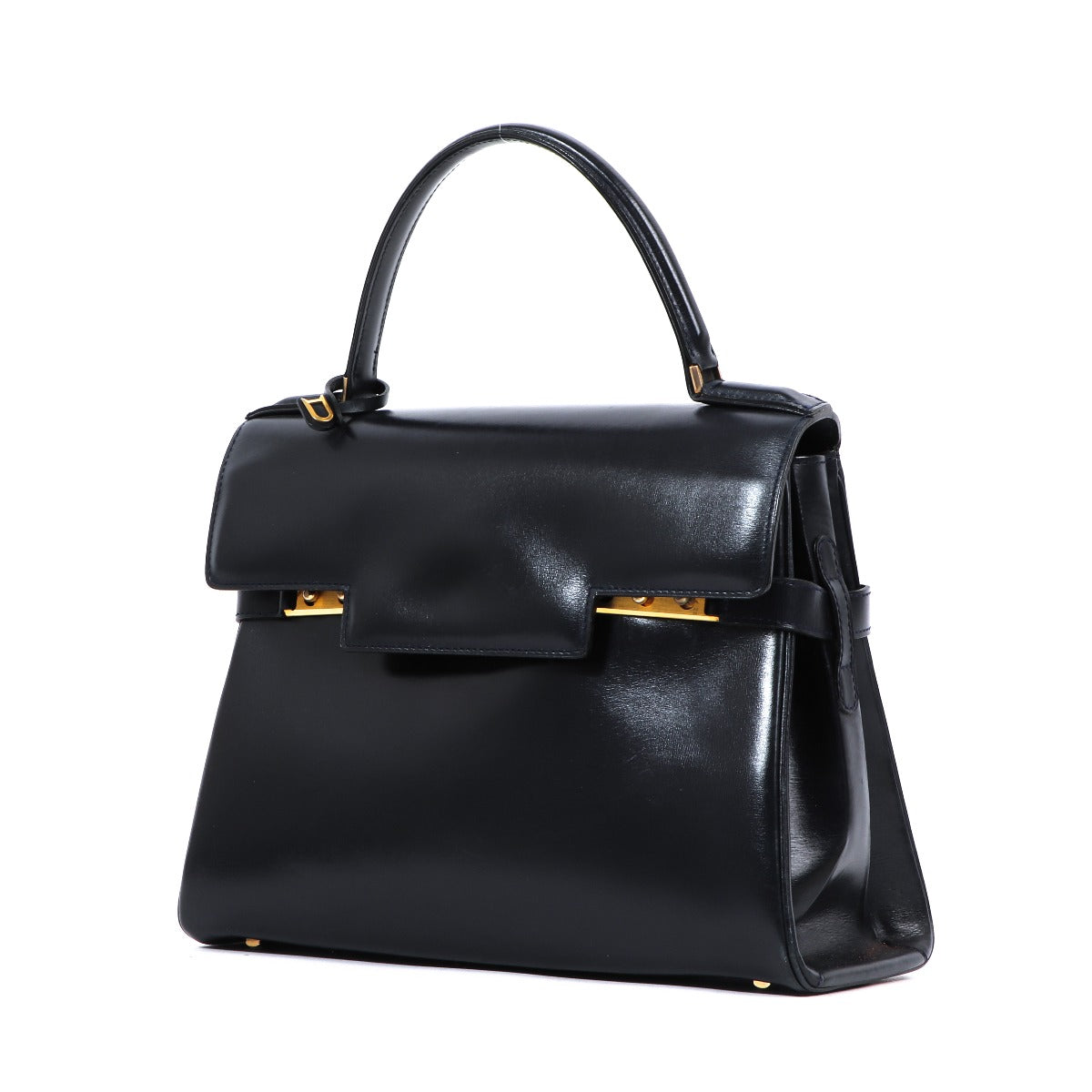 Buy an authentic Delvaux Tempête MM Vintage Navy Blue Box Calf in good condition at Labellov in Antwerp.