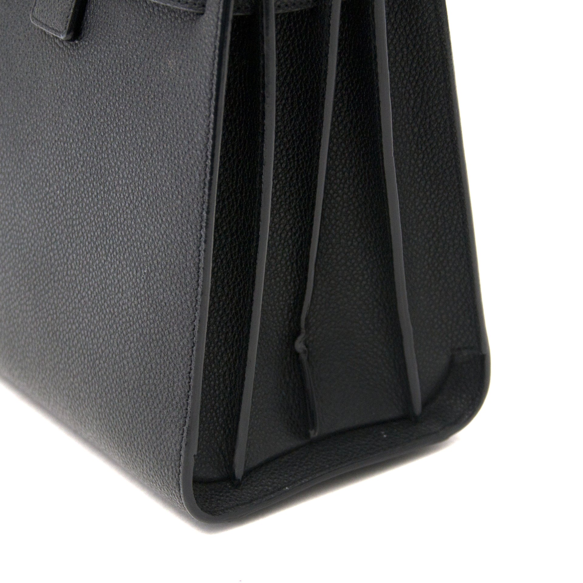 Saint Laurent Black Sac de Jour Baby Grained Leather Top Handle Bag