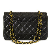 shop safe online secondhand Chanel Black Lambskin Medium Classic Flap Bag GHW