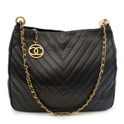 acheter en ligne seconde main Chanel Vintage Black Cheveron Shoulderbag