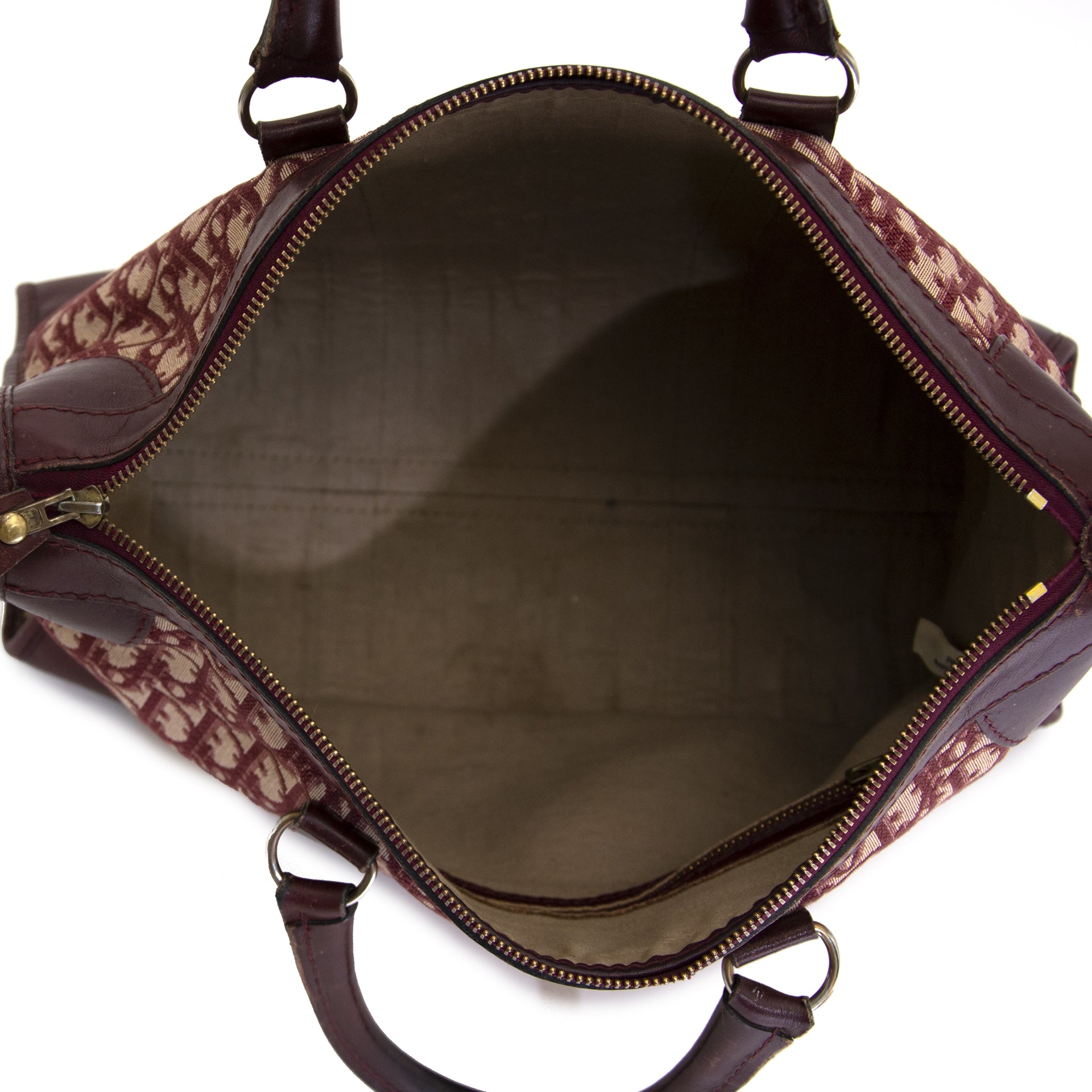 Christian Dior Monogram Vintage Bordeaux Trotteur Bag
