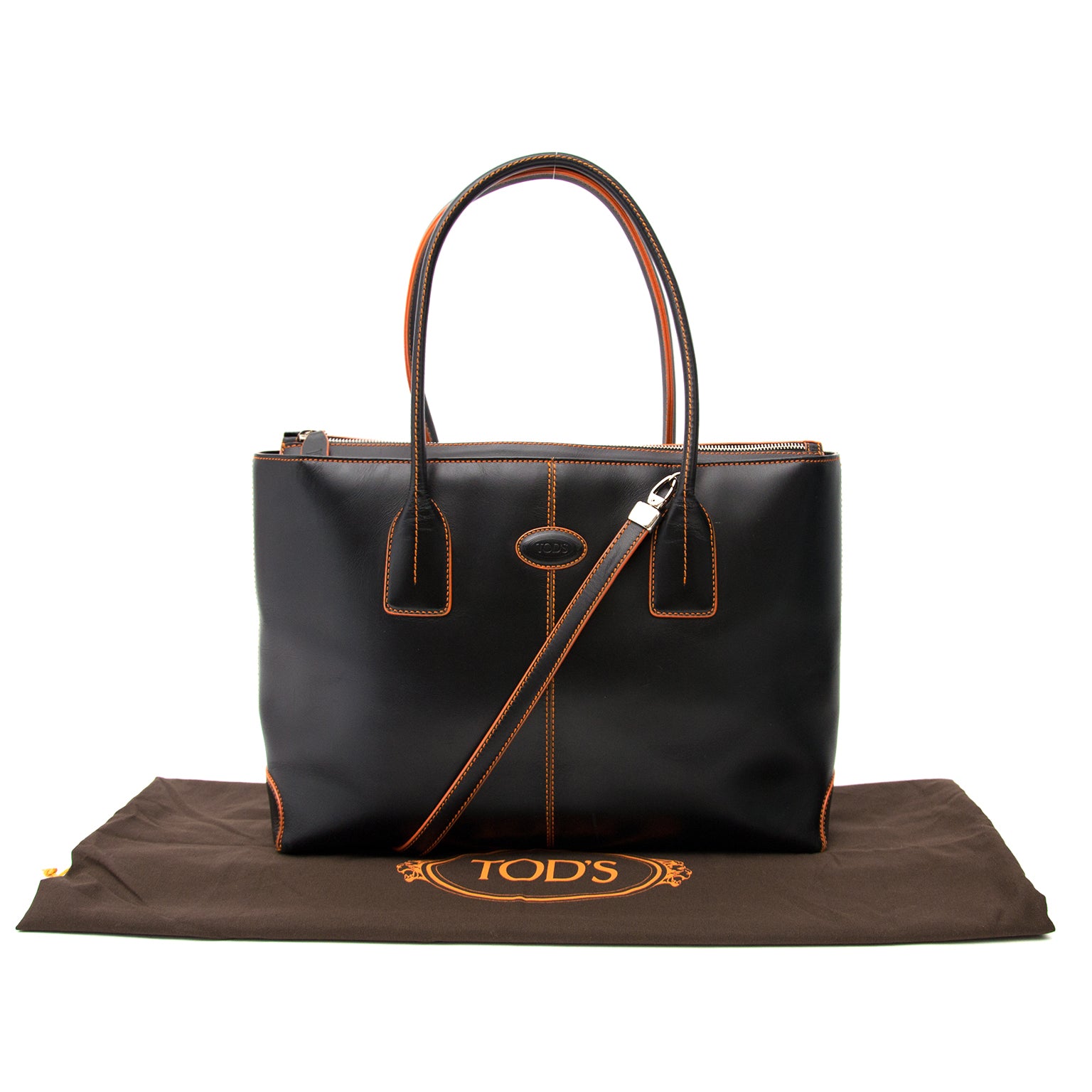 Tod's schoudertas zwart orange nu online bij labellov.com tegen de beste prijs