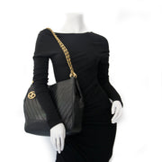 skip the waitinglist shop your Chanel Vintage Black Cheveron Shoulderbag safe online