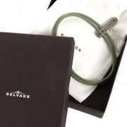 delvaux green d leather necklace now for sale at labellov vintage fashion webshop belgium