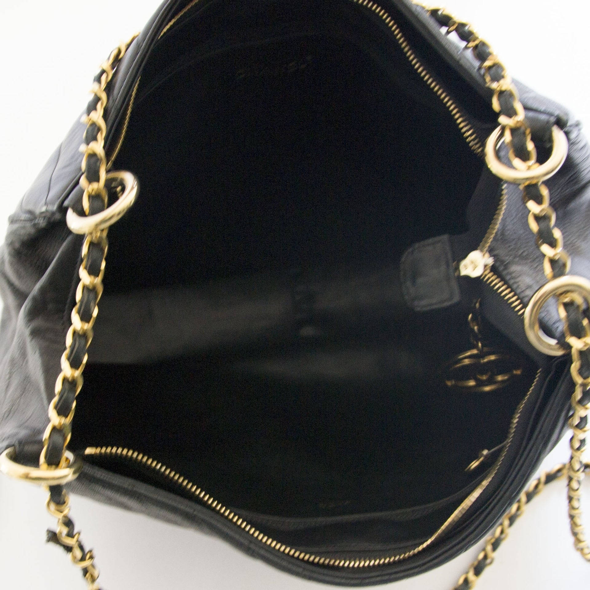 Chanel Vintage Black Cheveron Shoulderbag