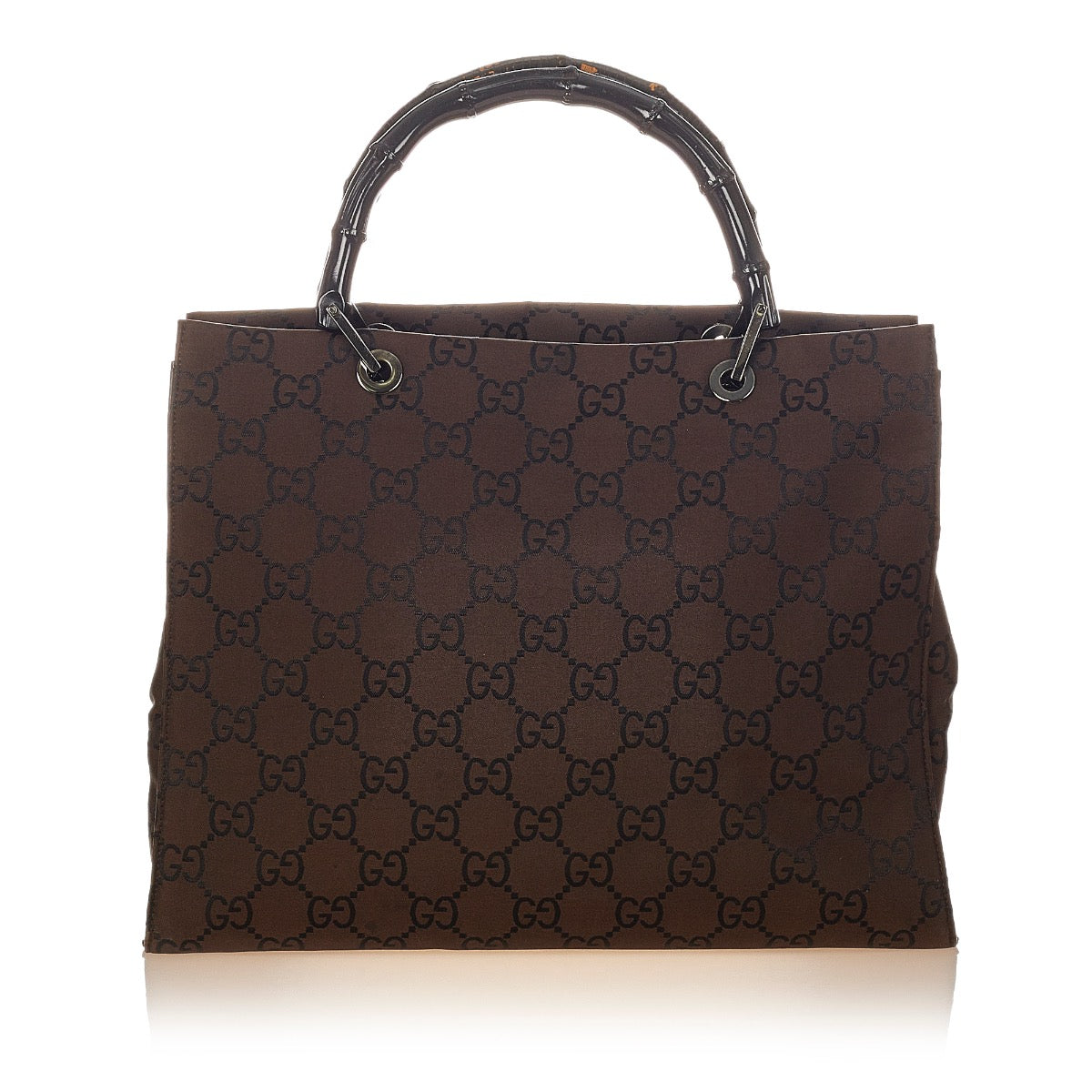 Gucci Bamboo GG Canvas Zwarte Tote Bag
