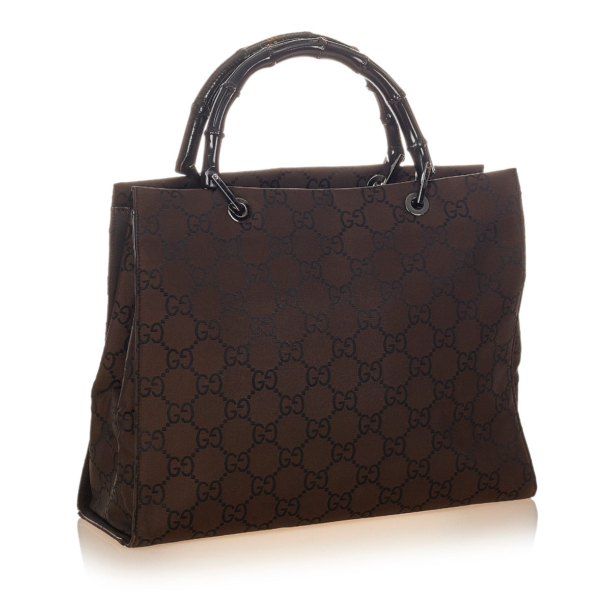 Gucci Bamboo GG Canvas Zwarte Tote Bag