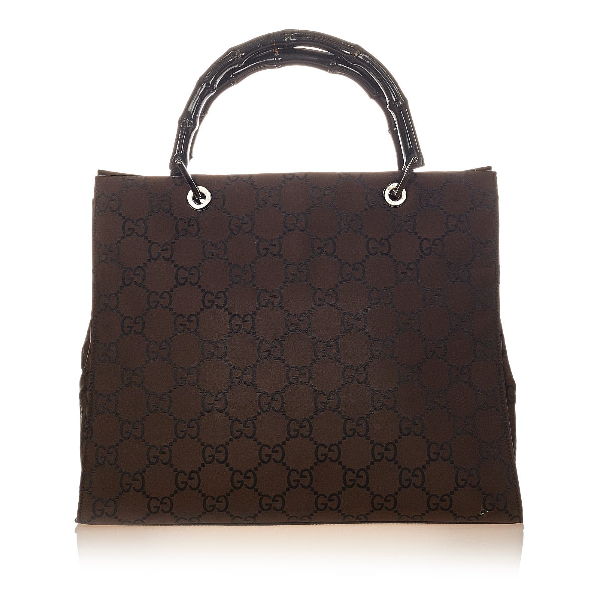 Gucci Bamboo GG Canvas Zwarte Tote Bag