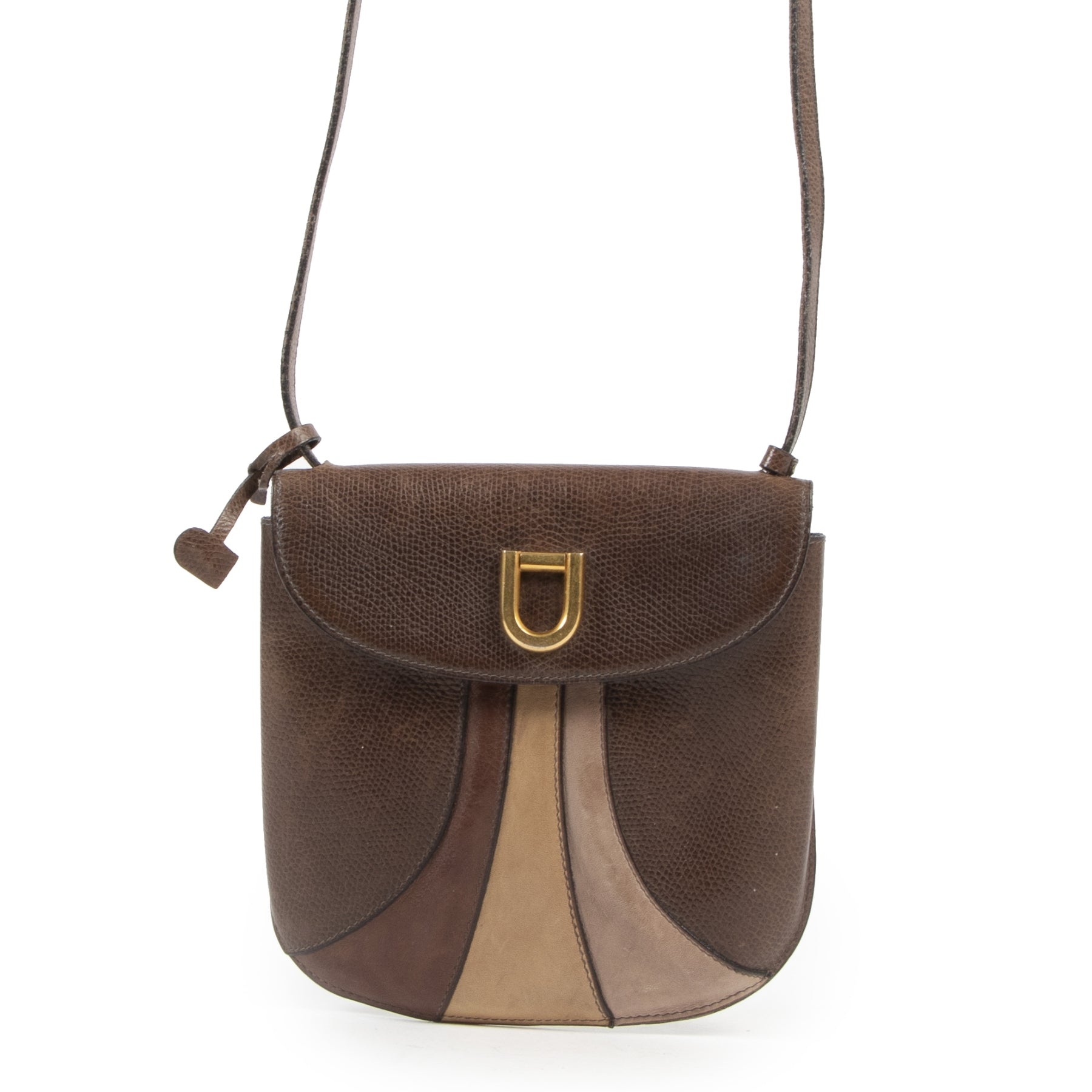 Authentic secondhand Delvaux Brown Leather D Crossbody Bag designer bags fashion luxury vintage webshop safe secure online shopping