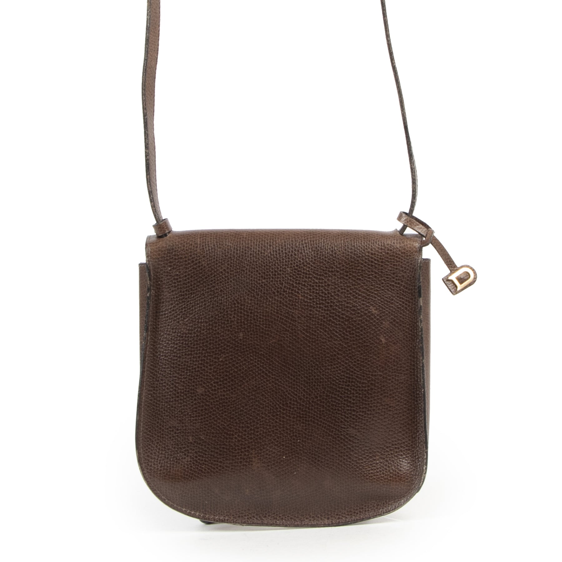 Authentic secondhand Delvaux Brown Leather D Crossbody Bag designer bags fashion luxury vintage webshop safe secure online shopping