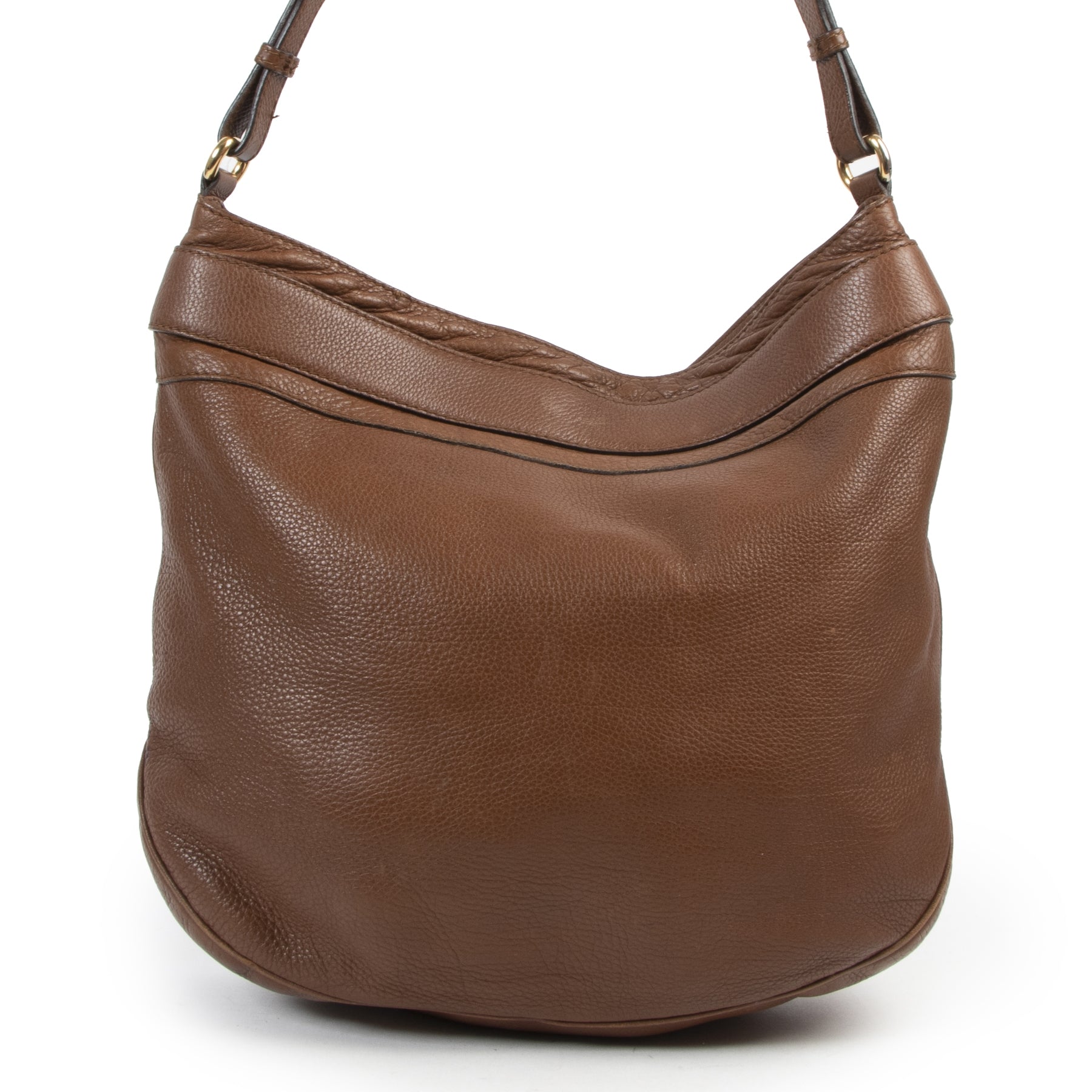Gucci Calfskin Large Ride Shoulder Bag Brown