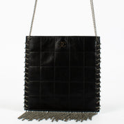Authentic preloved Chanel 2002 Vintage Fringe Chain Black Quilted Crossbody Bag on Labellov.com