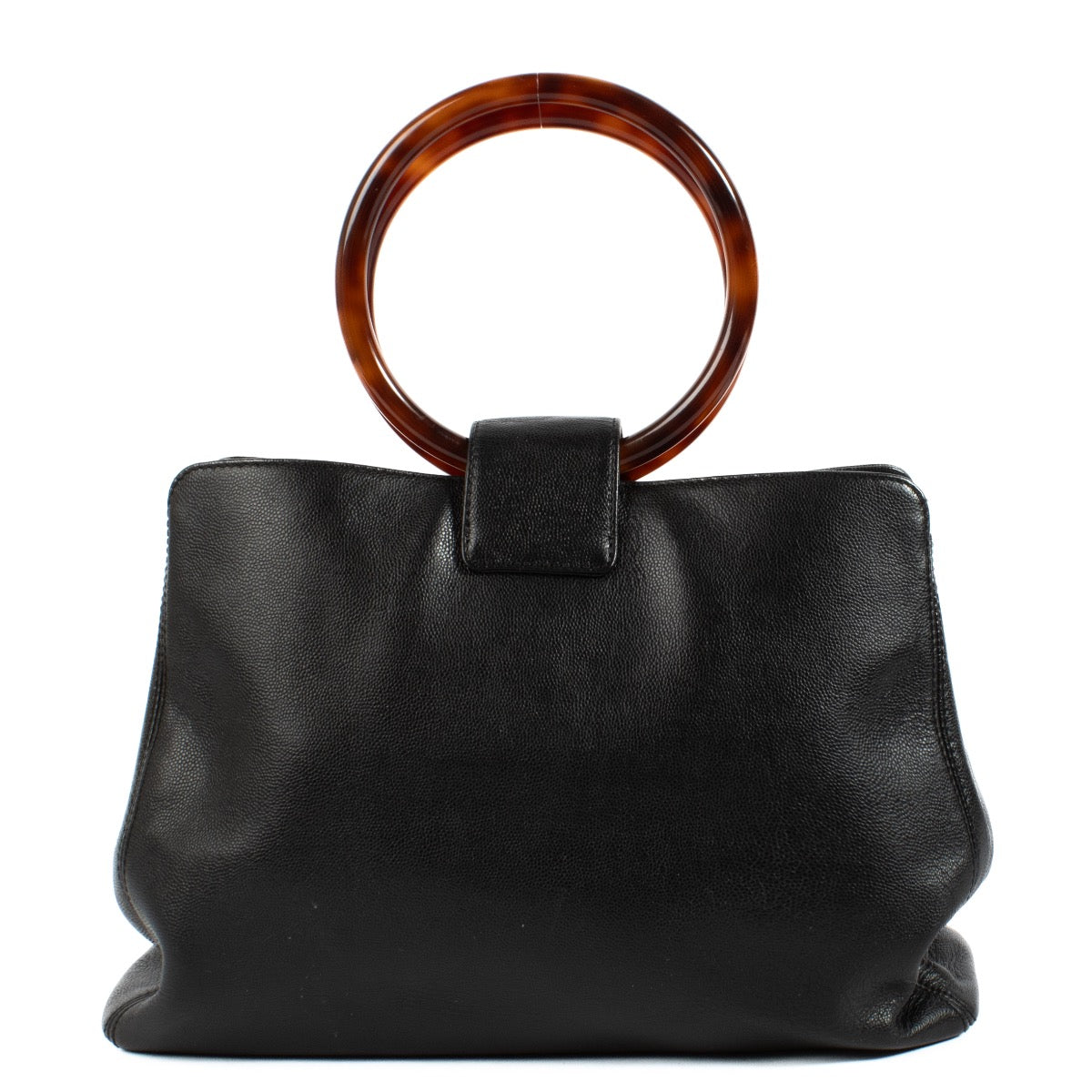 shop 100% authentic second hand Chanel Black Leather Tortoise Top Handle Bag on Labellov.com