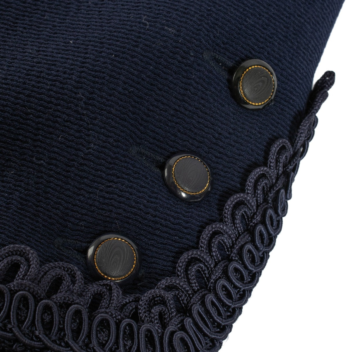 Chanel Collectie 27 Blauw Geborduurde Jas/Top Set - Maat FR42
