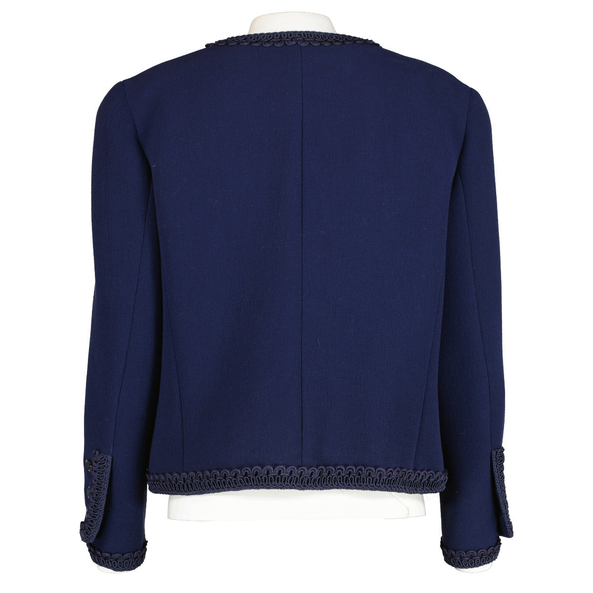 Chanel Collectie 27 Blauw Geborduurde Jas/Top Set - Maat FR42