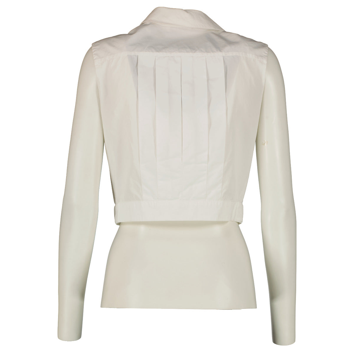 Chanel White Cotton Cropped Shirt - size S
