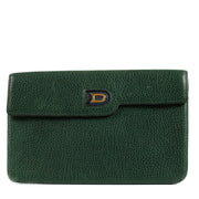 Shop safe online at Labellov in Antwerp, Brussels and Knokke this 100% authentic second hand Delvaux Green Leather Vintage Pouch