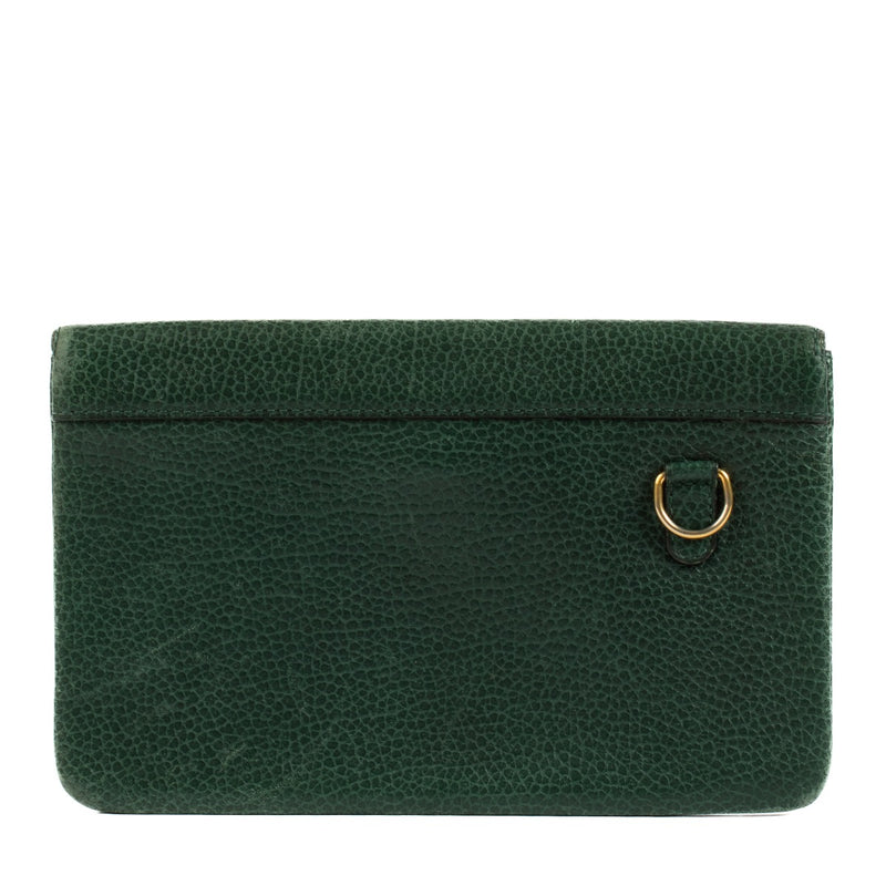 Shop safe online at Labellov in Antwerp, Brussels and Knokke this 100% authentic second hand Delvaux Green Leather Vintage Pouch