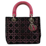 Authentic second hand Christian Dior Black Velvet Crystal Medium Bag on Labellov.com