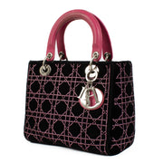 Authentic second hand Christian Dior Black Velvet Crystal Medium Bag on Labellov.com