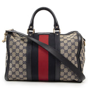 Gucci Vintage Web Original GG Blue Boston Bag available online at Labellov