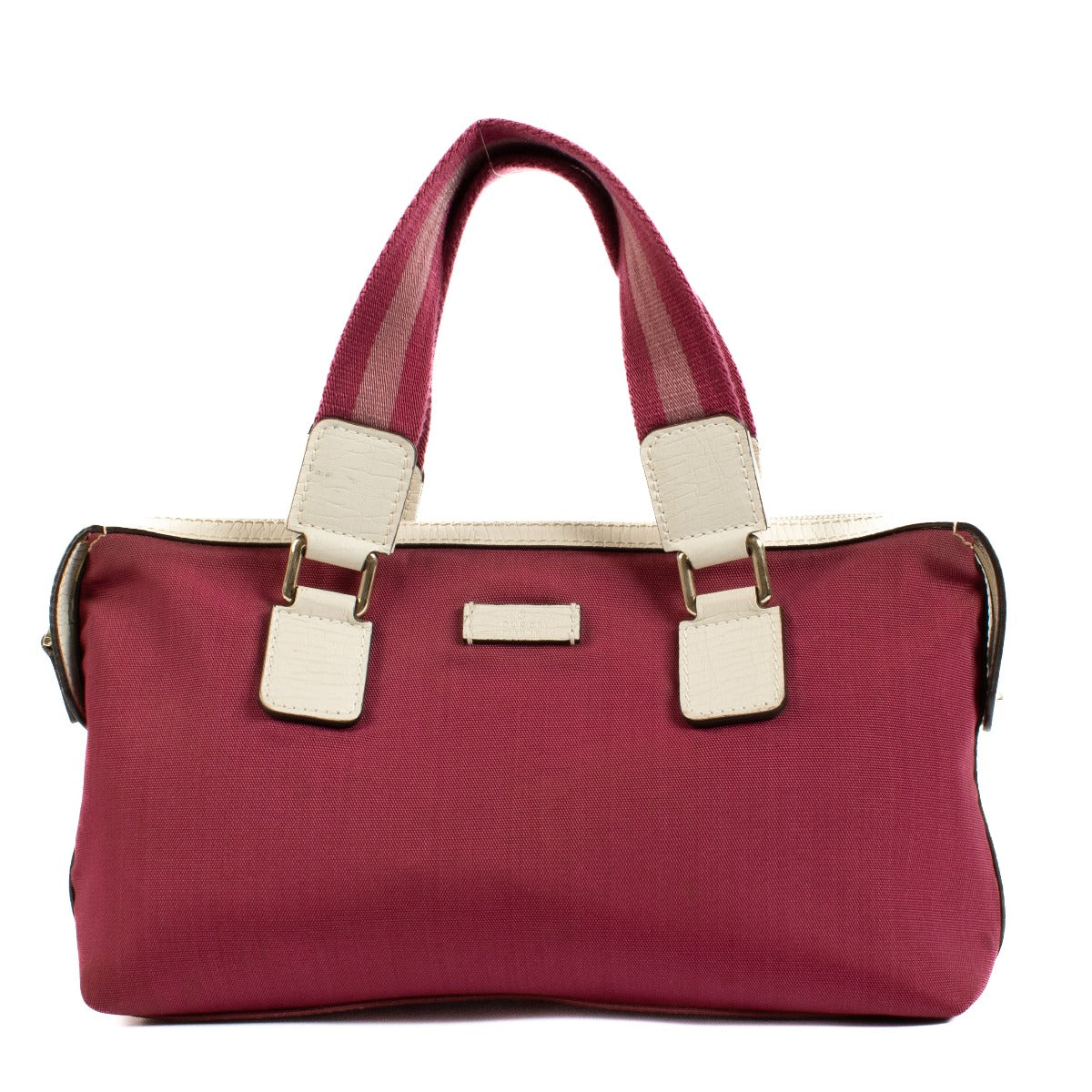 Shop safe online at Labellov in Antwerp, brussels and knokke this 100% authentic second hand Gucci Pink Nylon Small Tote Bag