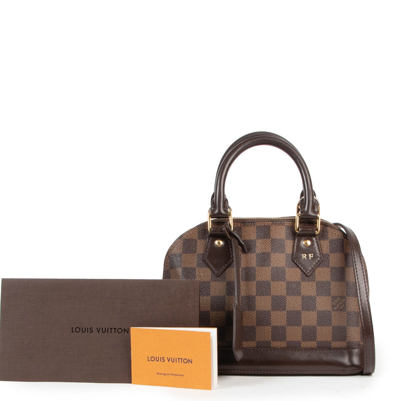 Veilig online kopen van authentieke Louis Vuitton Damier Ebene Alba BB handtas.