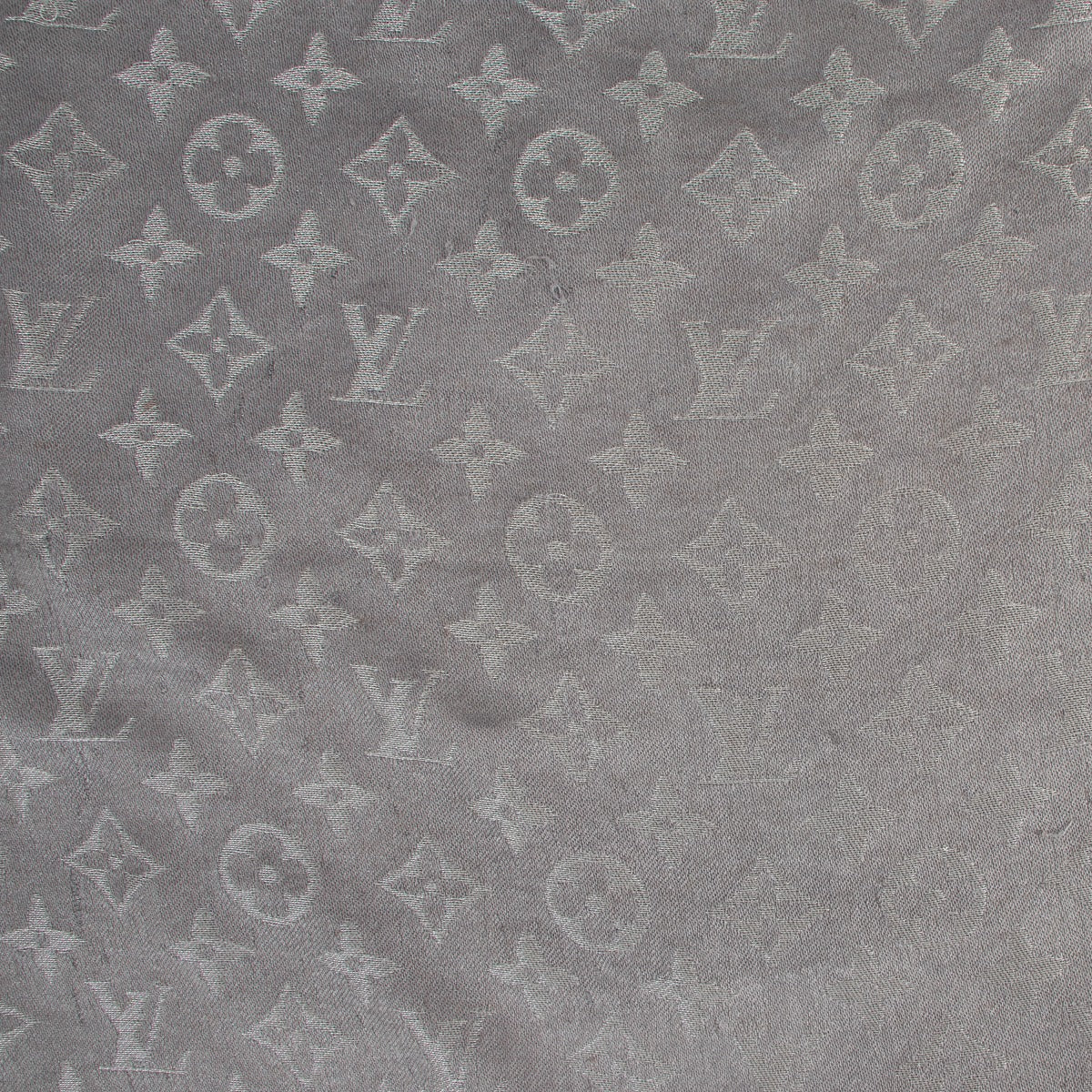 Louis Vuitton Grey Classique Monogram Shawl Silk Scarf