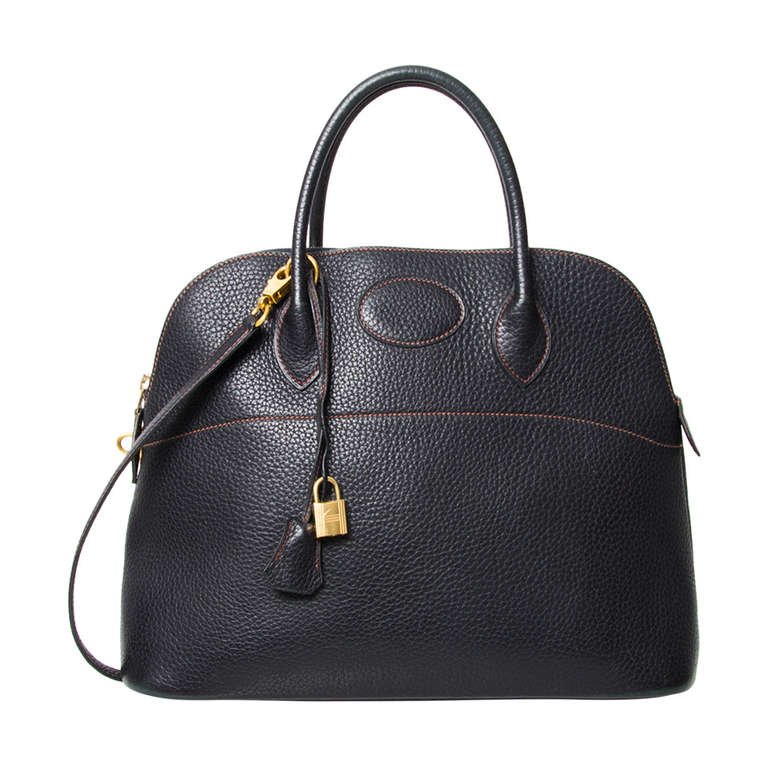tweedehands hermes bolide model in zwart leer te koop bij labellov vintage boutique antwerp, belgie