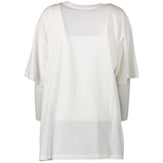 Authentieke Tweedehands Moschino White 'I Don't Speak Italian But I Do Speak Moschino' Shirt - Size M/L juiste prijs veilig online shoppen luxe merken webshop winkelen Antwerpen België mode fashion