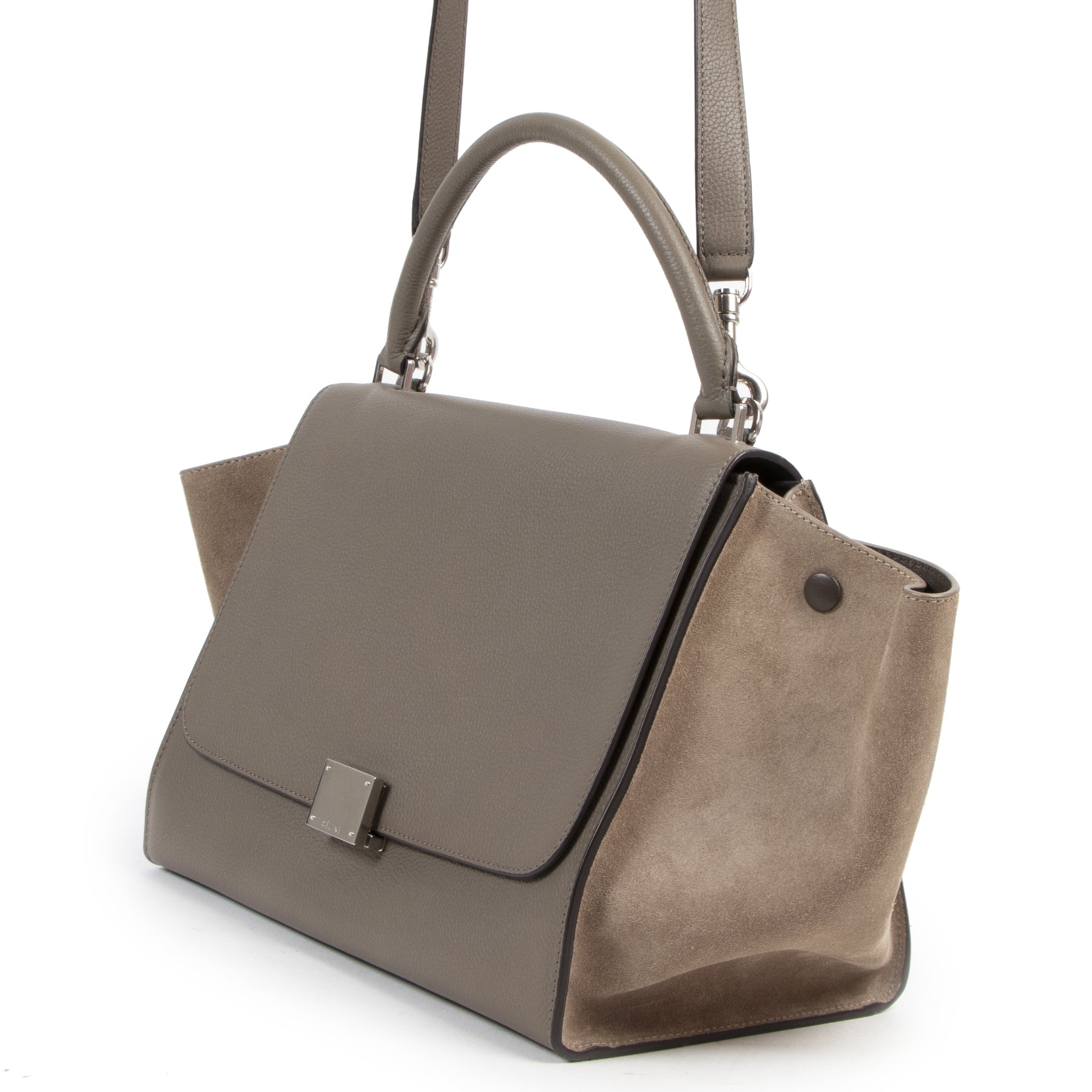 Céline Souris Suede/ Grained Leather Medium Trapeze Bag