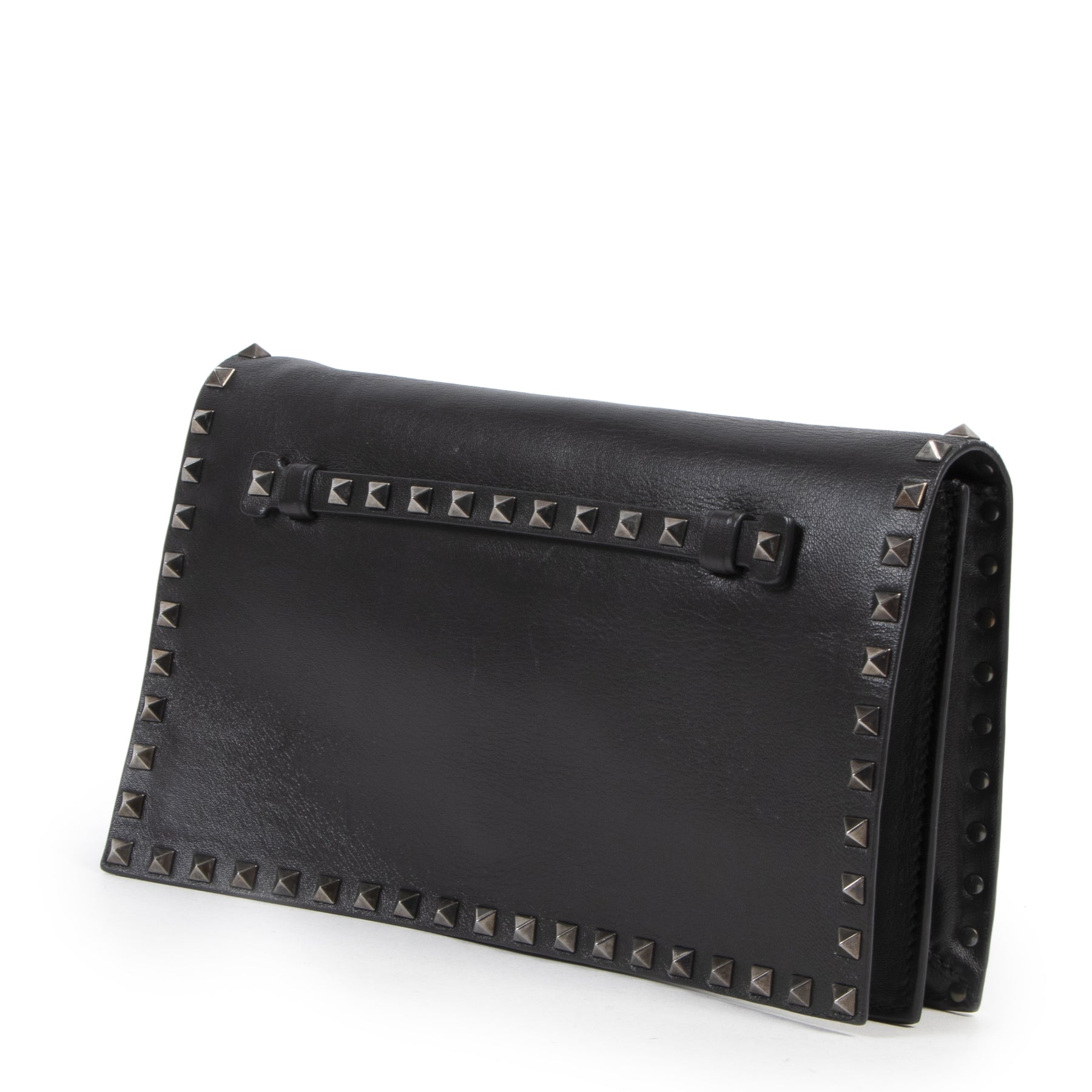 Valentino Garavani All Black Rockstud Clutch