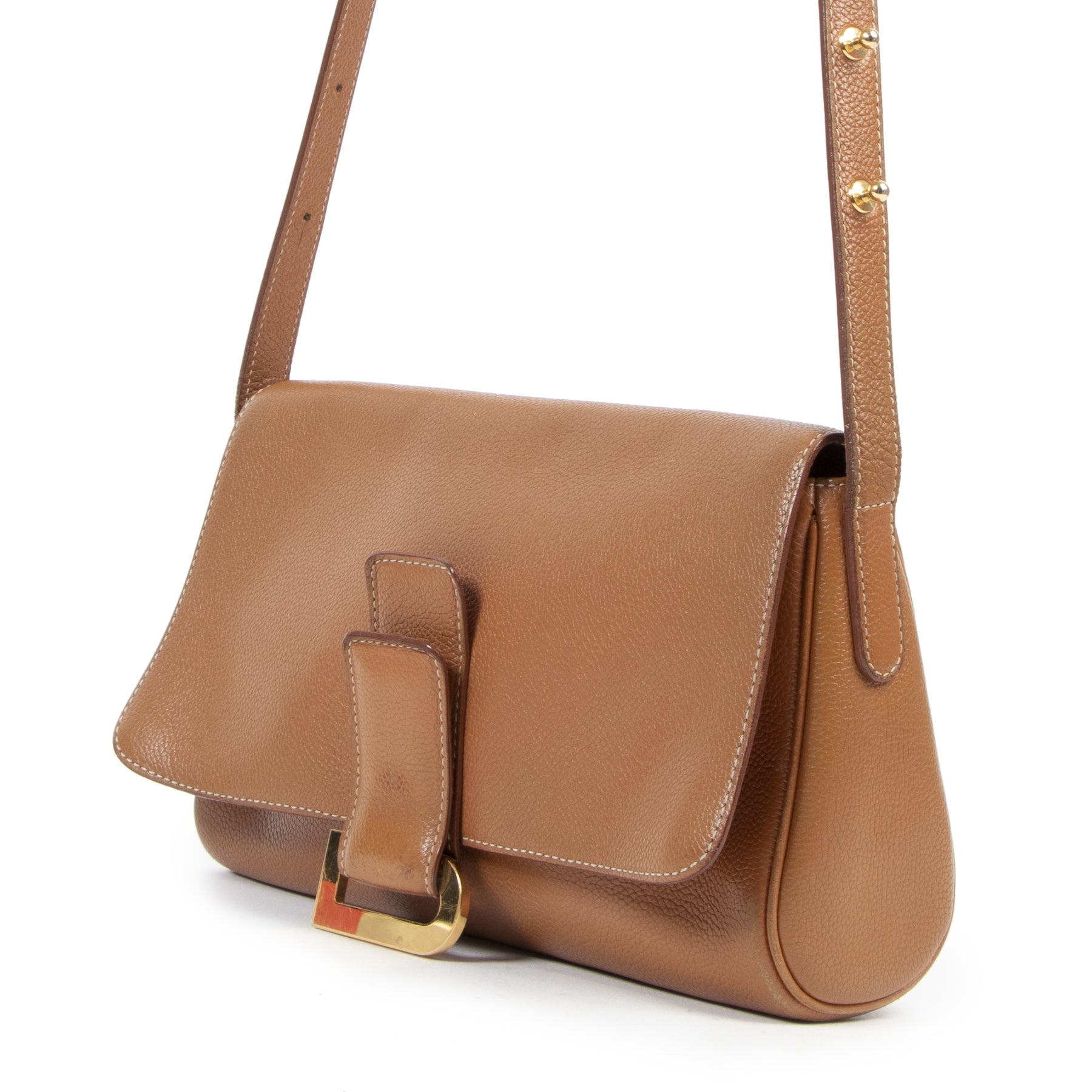We buy and sell your authentic designer Delvaux Grained Cognac Passerelle