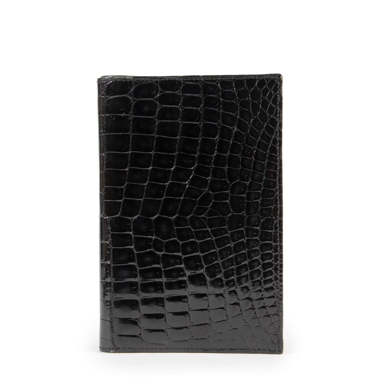 Delvaux BLack Casino Croco Leather Wallet