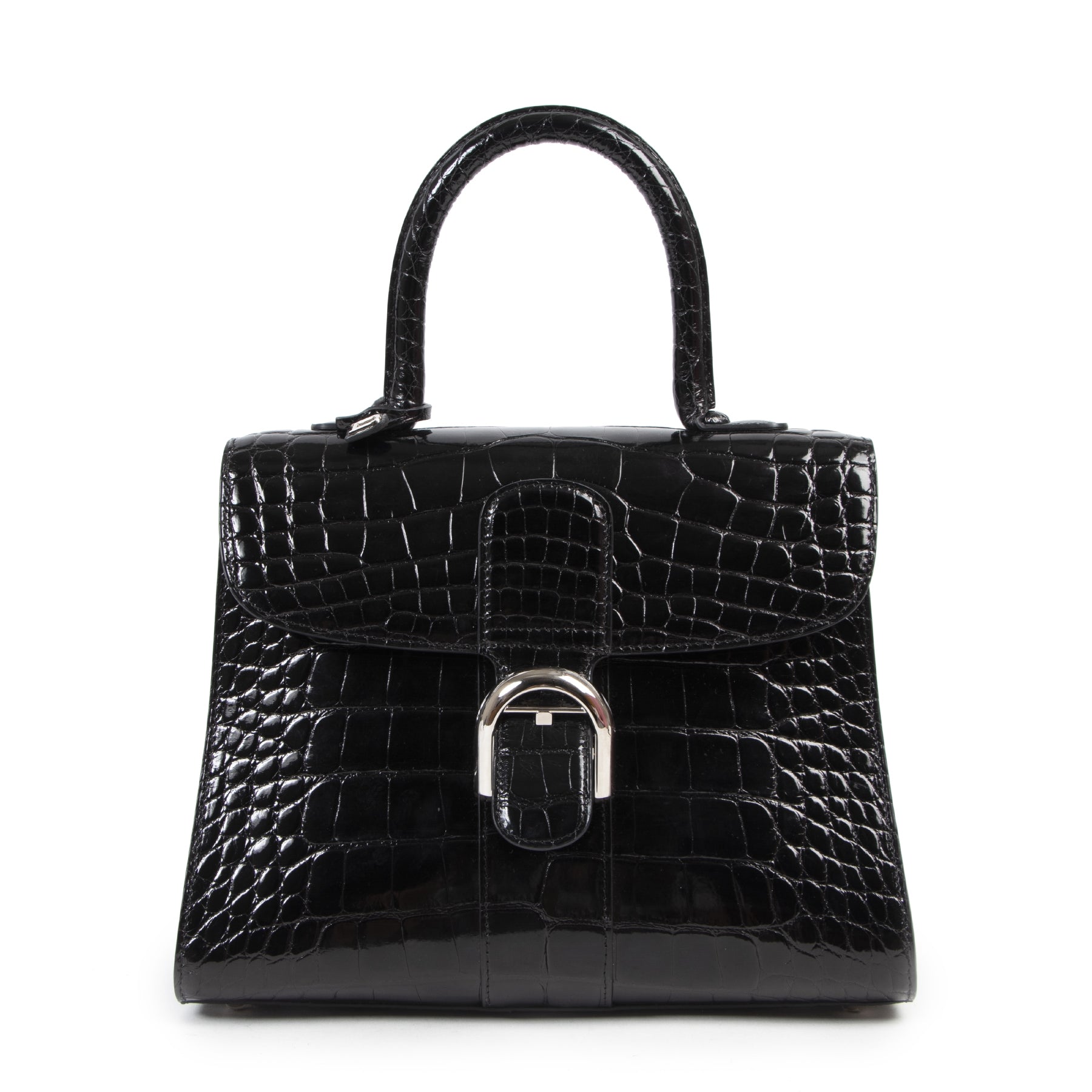 Delvaux Black Alligator Brillant MM with bandouliere for the best price at Labellov