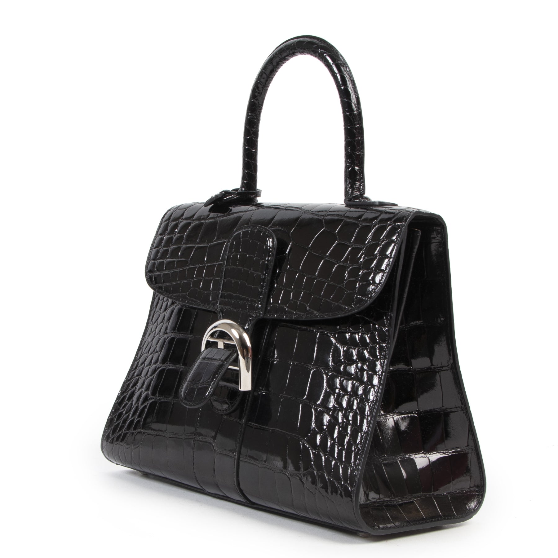 We buy and sell your authentic designer Delvaux Black Alligator Brillant MM