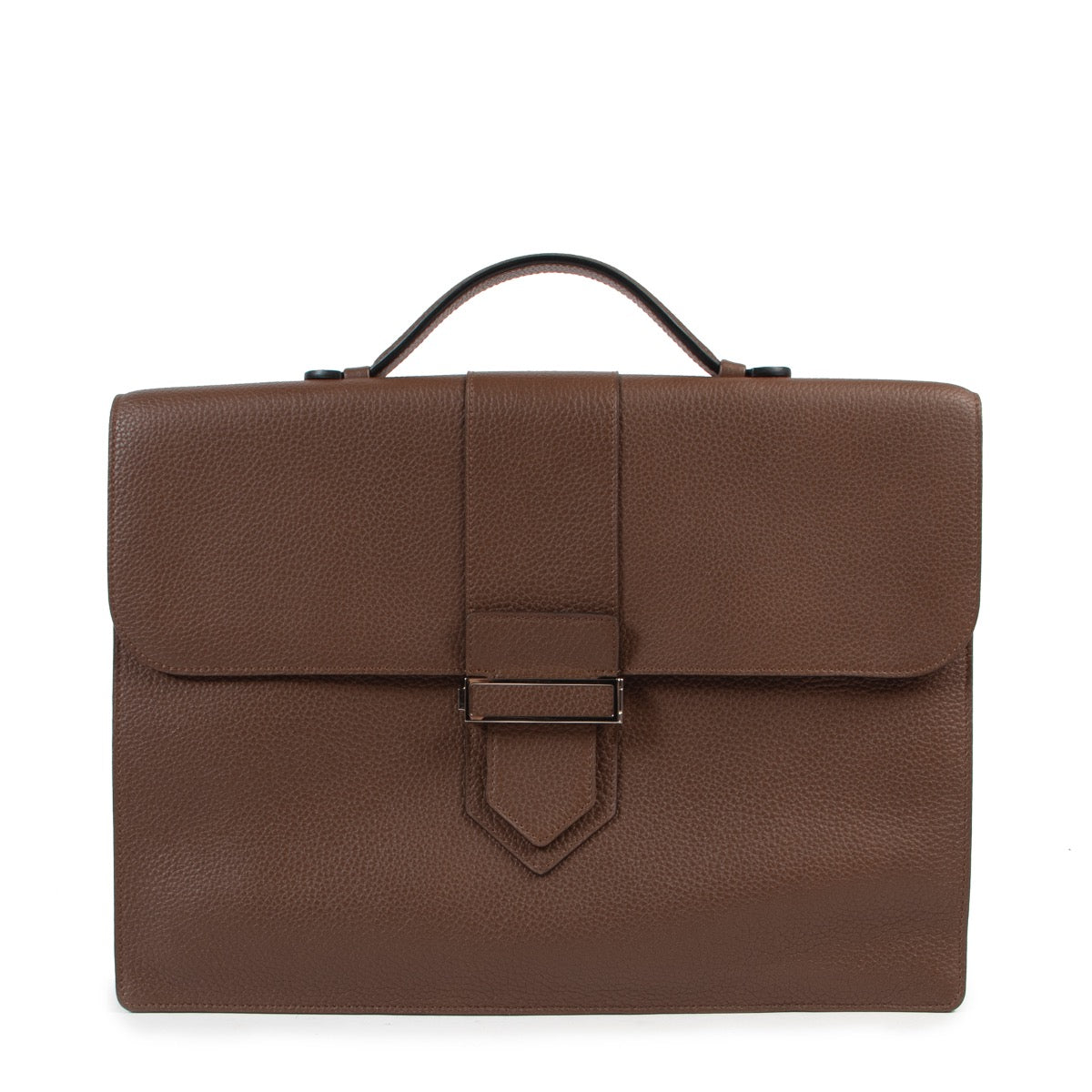 Delvaux Brown Cartable Presse Top Handle Briefcase – Labellov