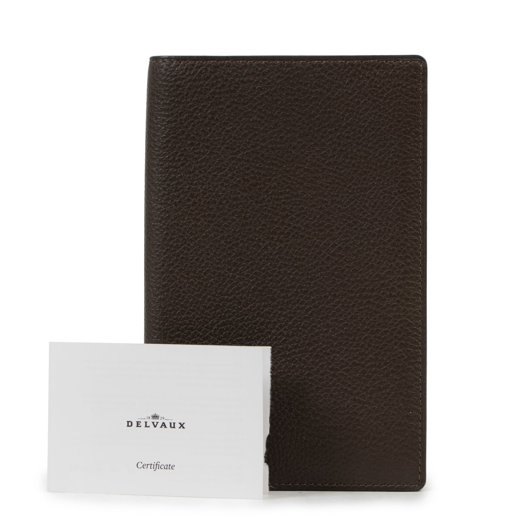 outlet nieuw Delvaux Brown Casino Jumping Grained Leather Wallet
