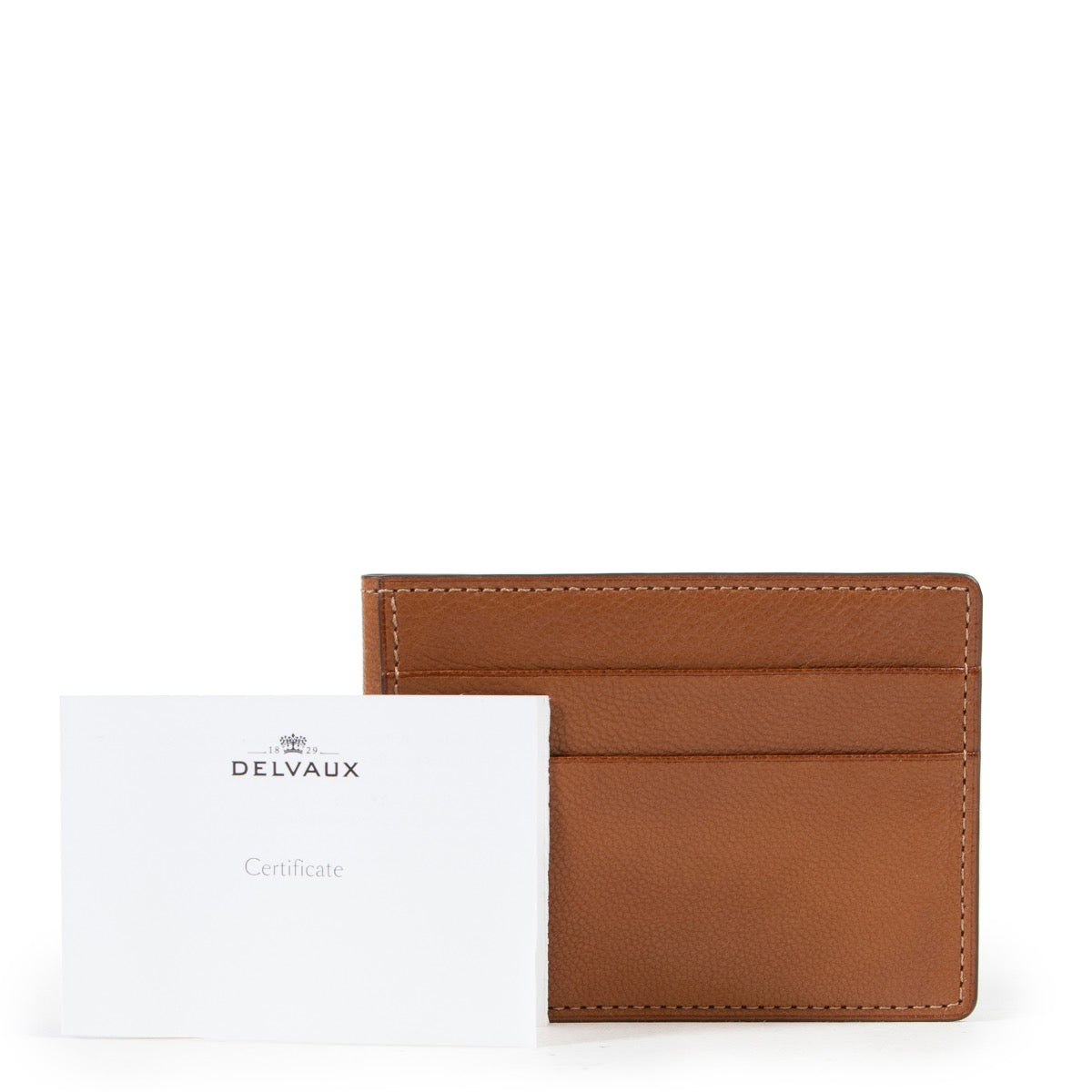 Shop safe online authentic Delvaux Brown Secret PCA Wallet.