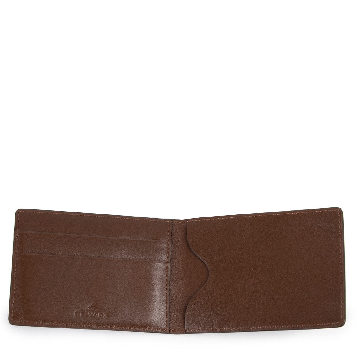 Achetez en ligne en toute sécurité ce portefeuille Delvaux secret PCA en cuir brun.