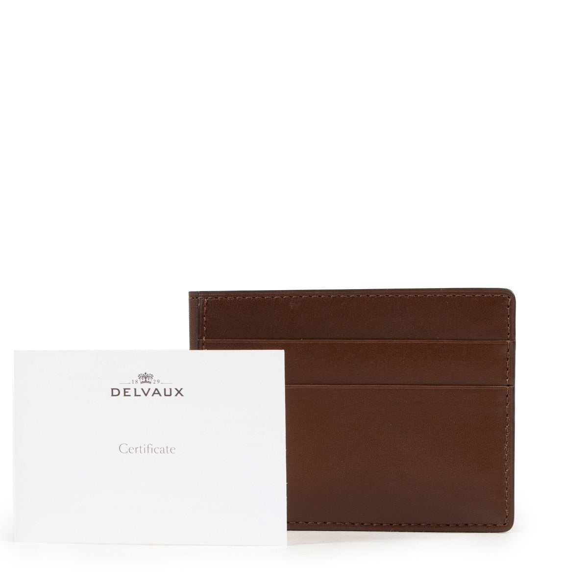 Shop safe online authentic Delvaux Brown Secret PCA Wallet at the right price.