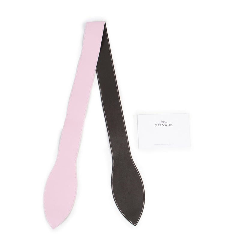 Delvaux Pink/Brown Leather Handle Ribbon
