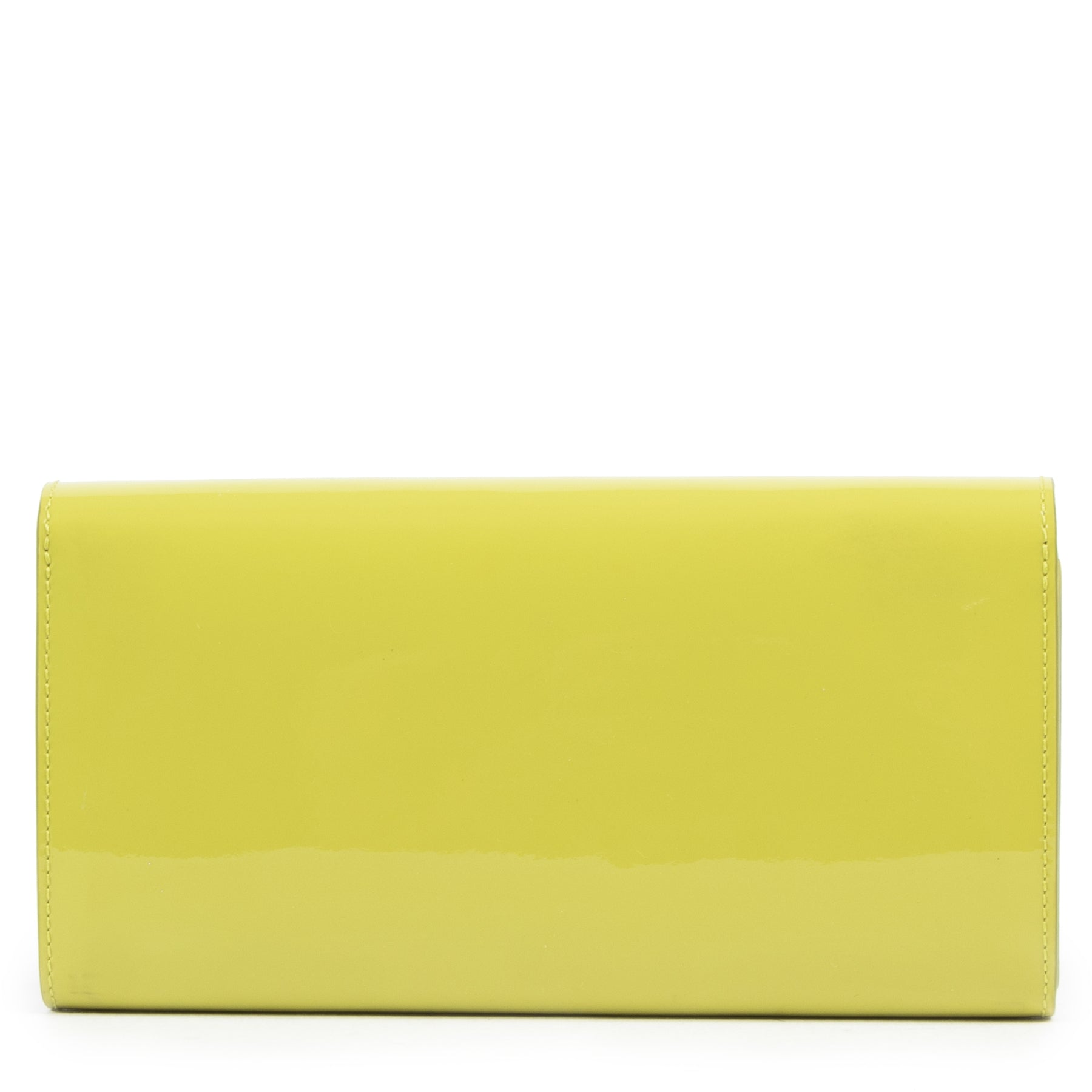 Delvaux Madame Lime Green Patent Leather Wallet pour le meilleur prix chez Labelov à Anvers Belgique