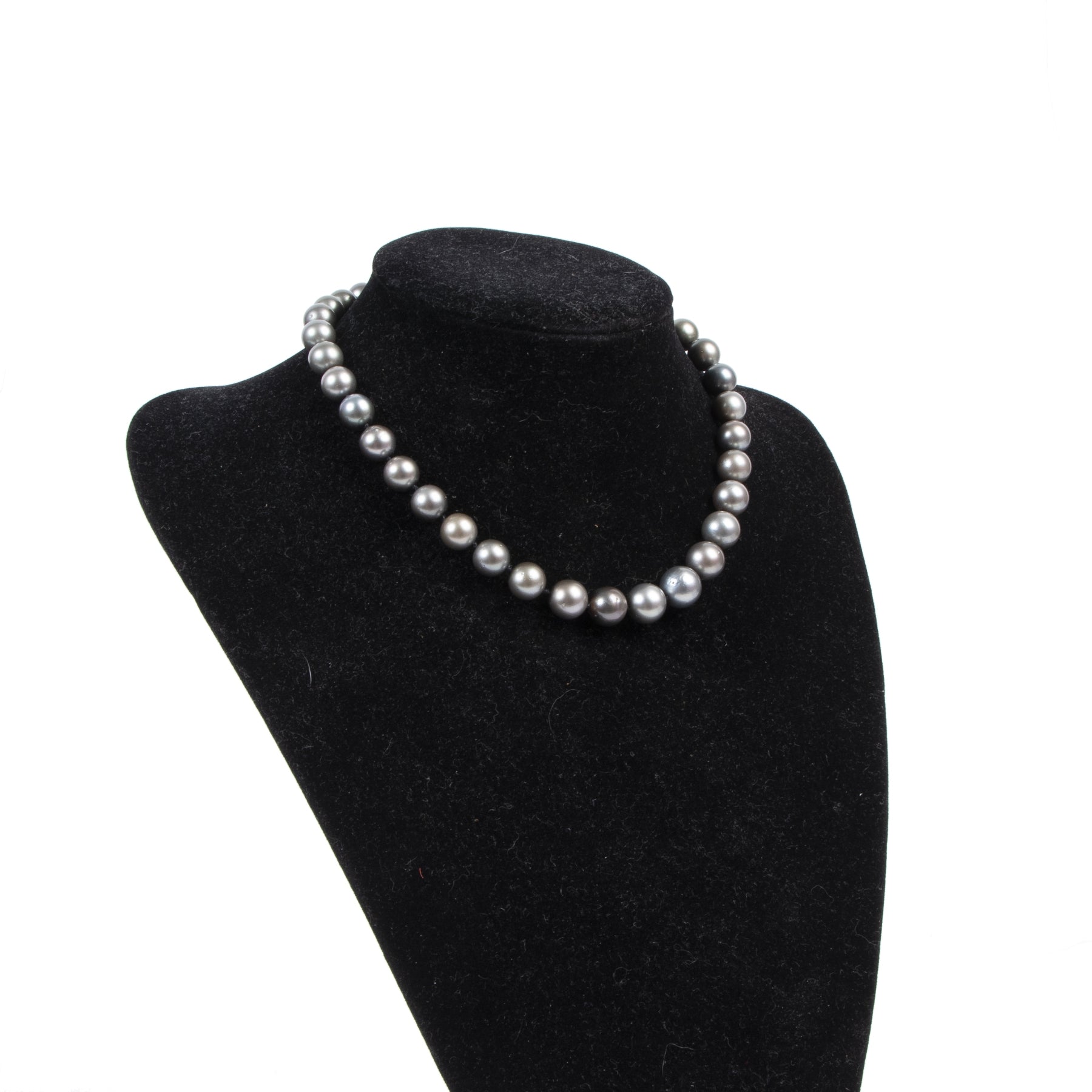 Authentic secondhand Bulgari Grey Pearl Necklace designer accessories fashion luxury vintage webshop safe secure online shopping