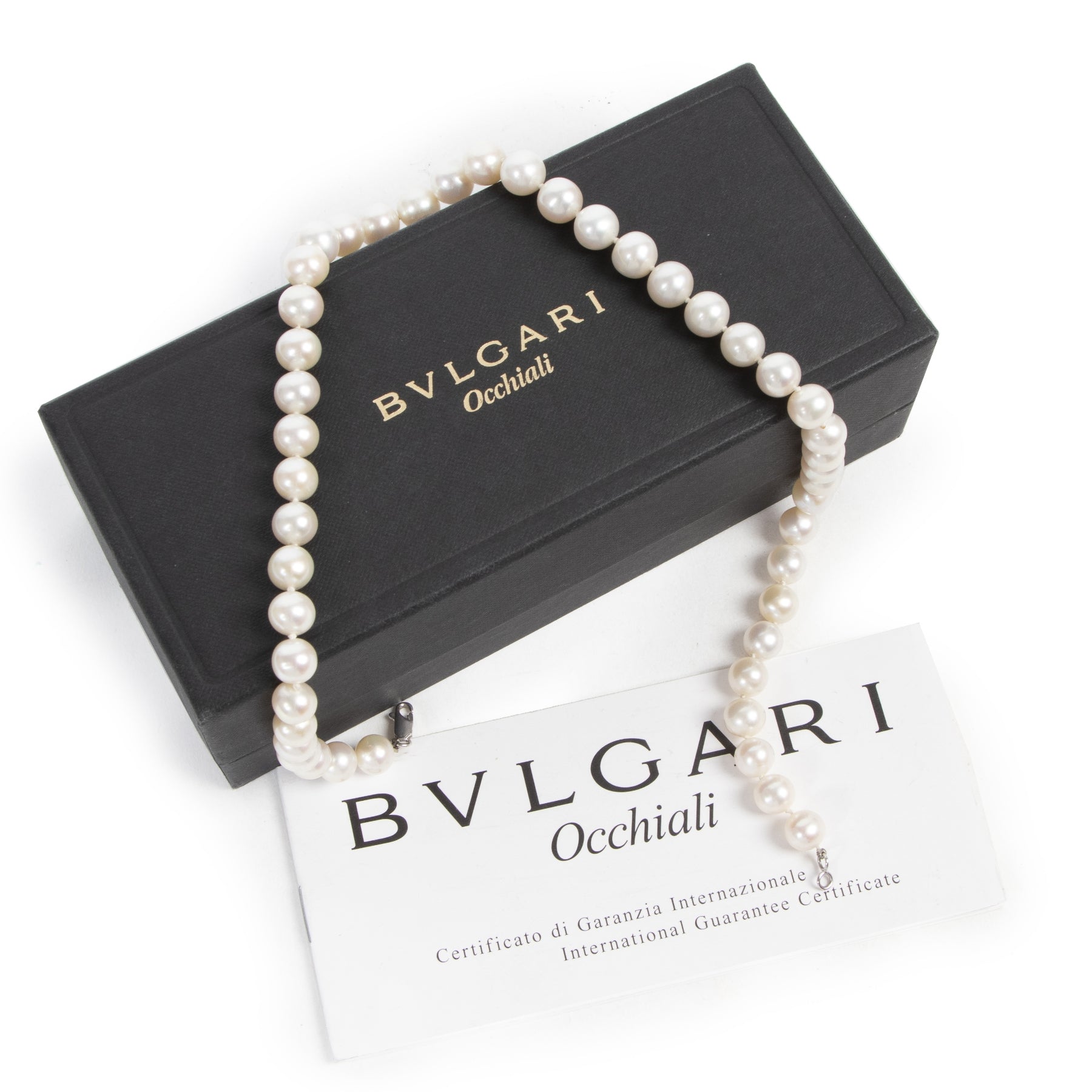 Authentic secondhand Bulgari White Pearl Necklace designer accessories jewelry fashion luxury vintage webshop safe secure online shopping