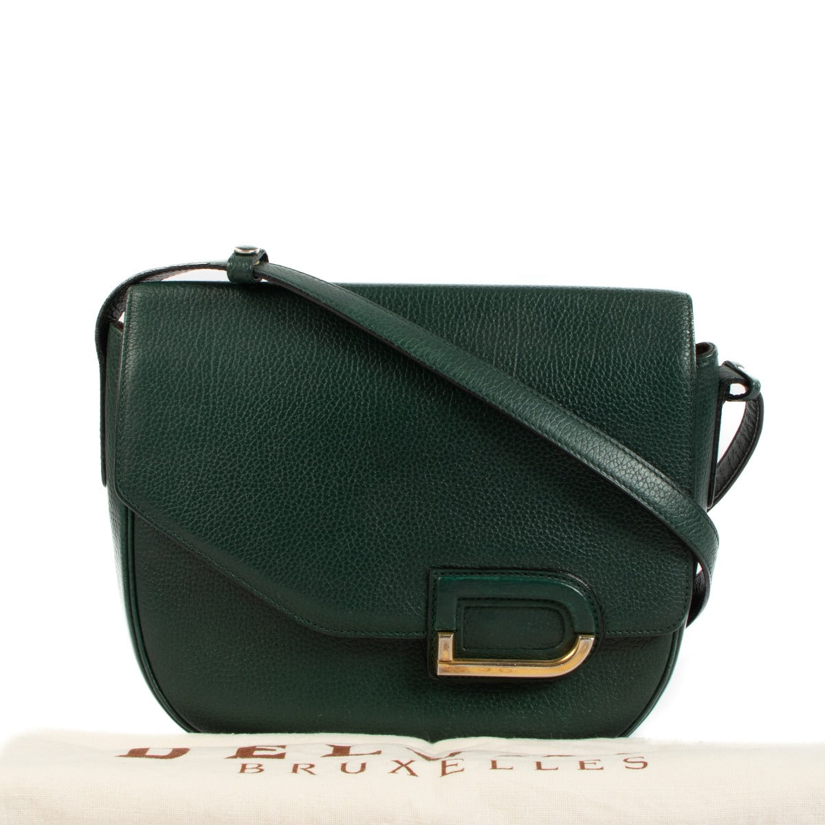 Delvaux Vintage Green Leather Crossbody Bag
