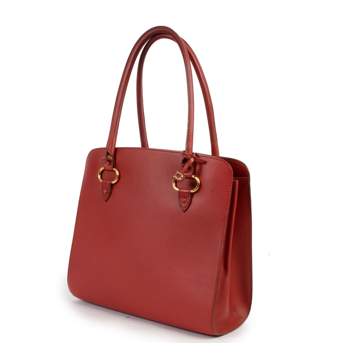 Delvaux Red Top handle now available at Labellov in good condition. Buy preloved, secondhand delvaux handbags for a reasonable price.